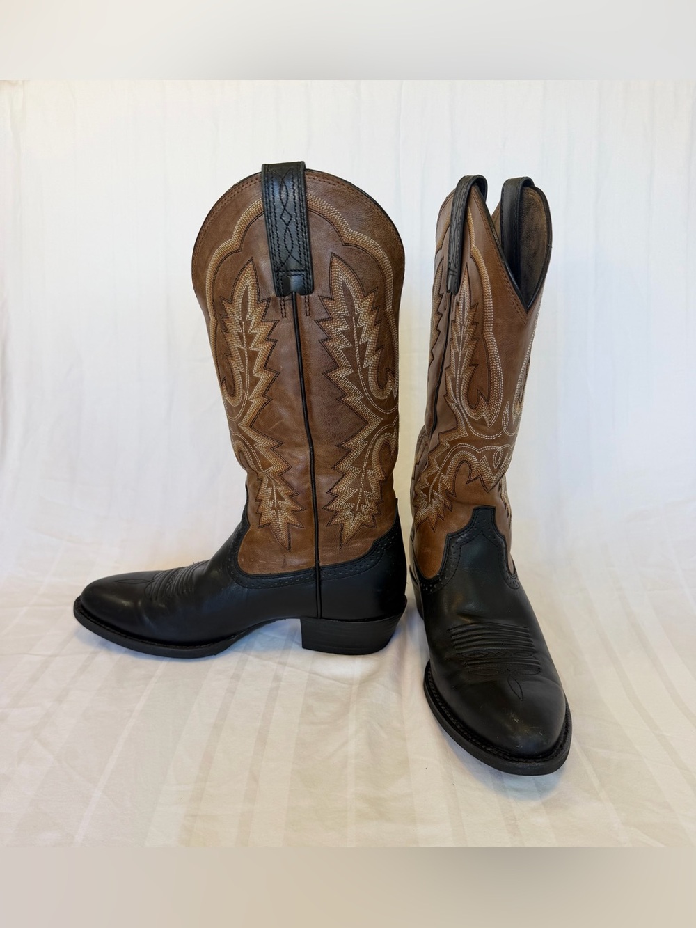Ariat Mens 7D Western Cowboy Boots Brown Black Leather Style 10023169